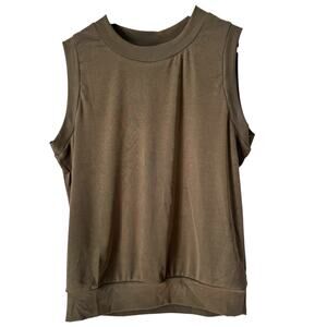NWT OGL Olive Green Sandwashed Crew Neck Tank Top Size Small